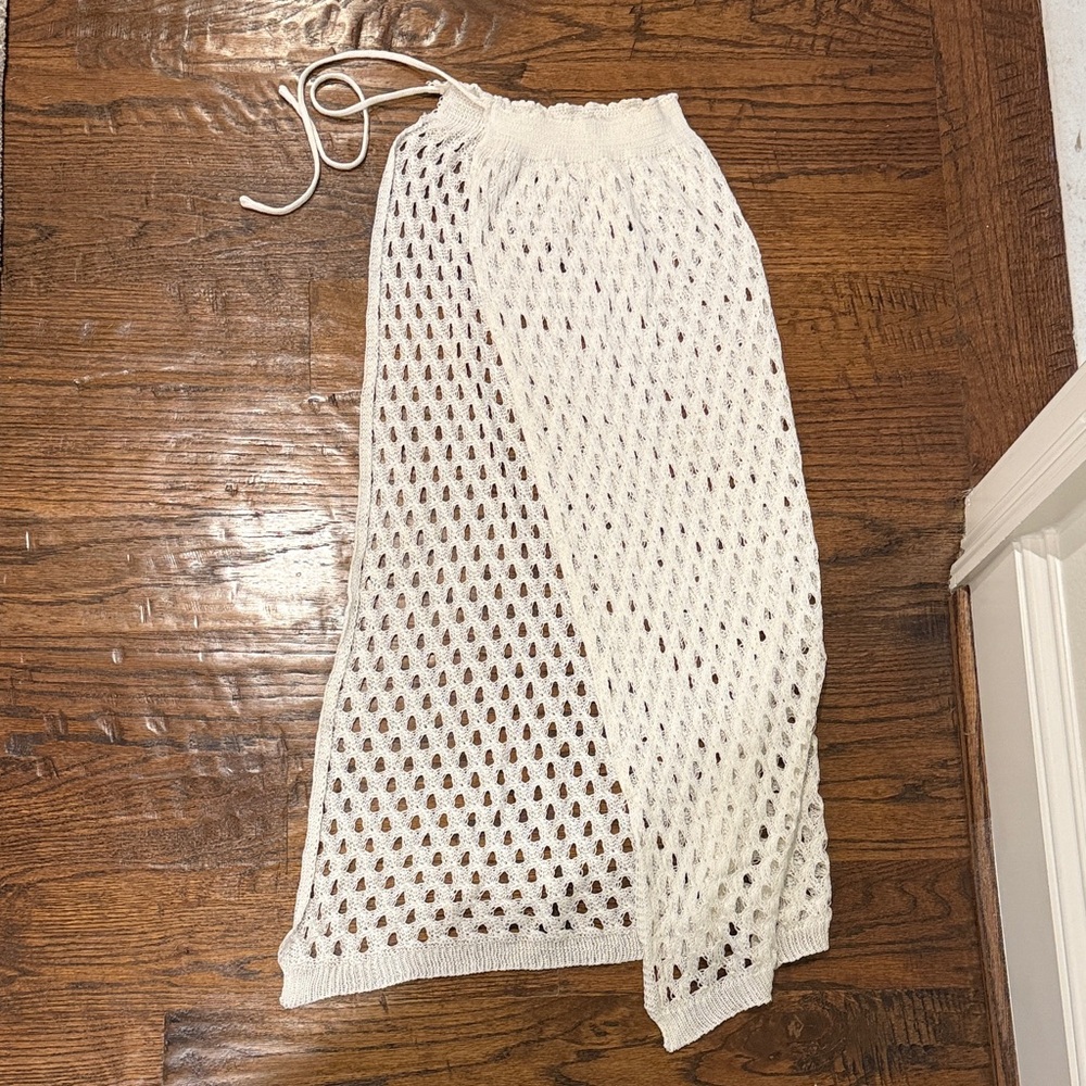 White Crochet Swim Sarong Cover-Up